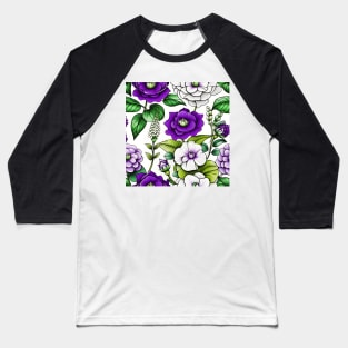 Suffragette Colours Floral Baseball T-Shirt